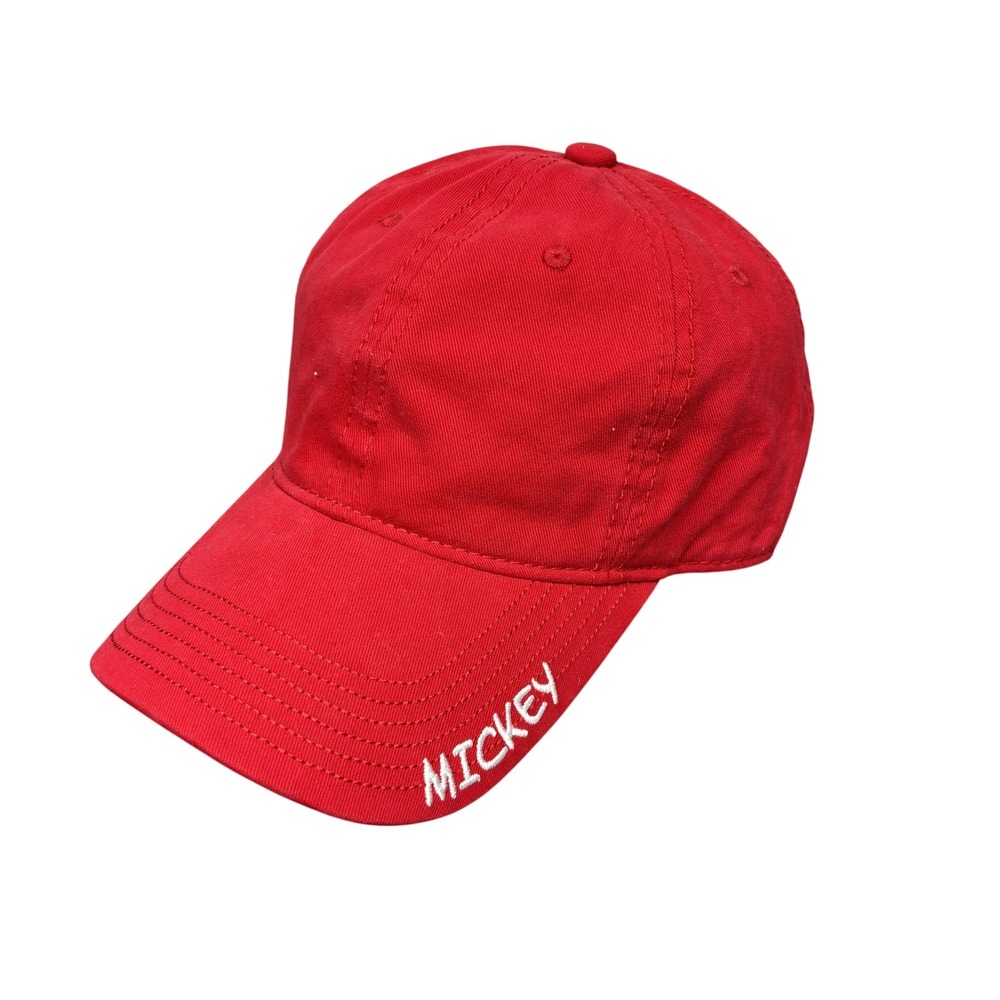 Disney Mickey Mouse Hat Cap Strap Back Red Embroidered Baseball Mens Cartoon